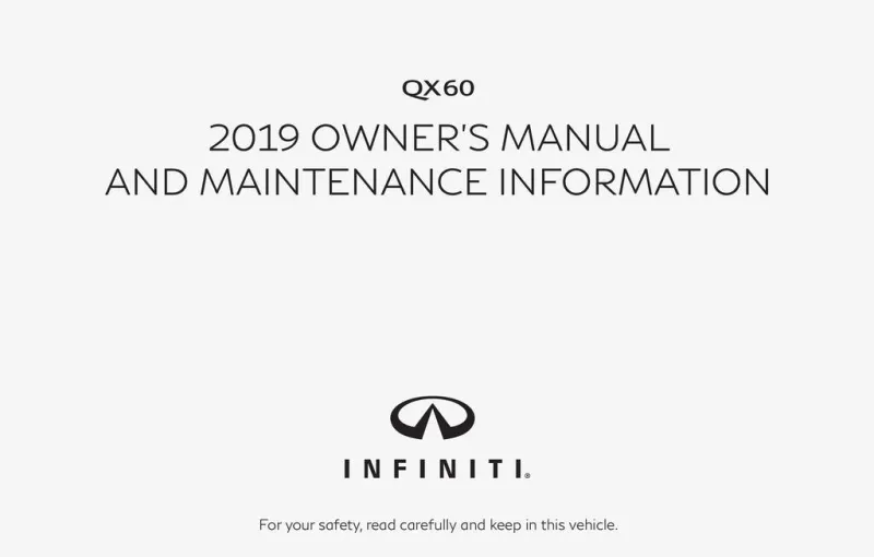 2019 Infiniti Qx60 owners manual