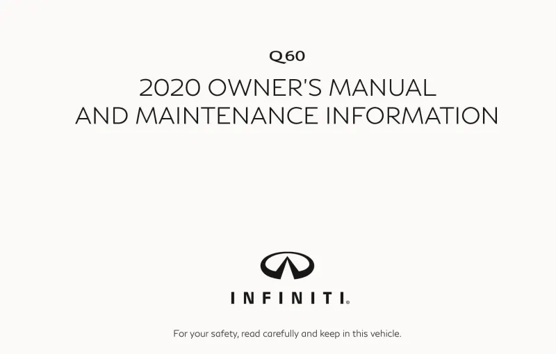 2020 Infiniti Q60 owners manual