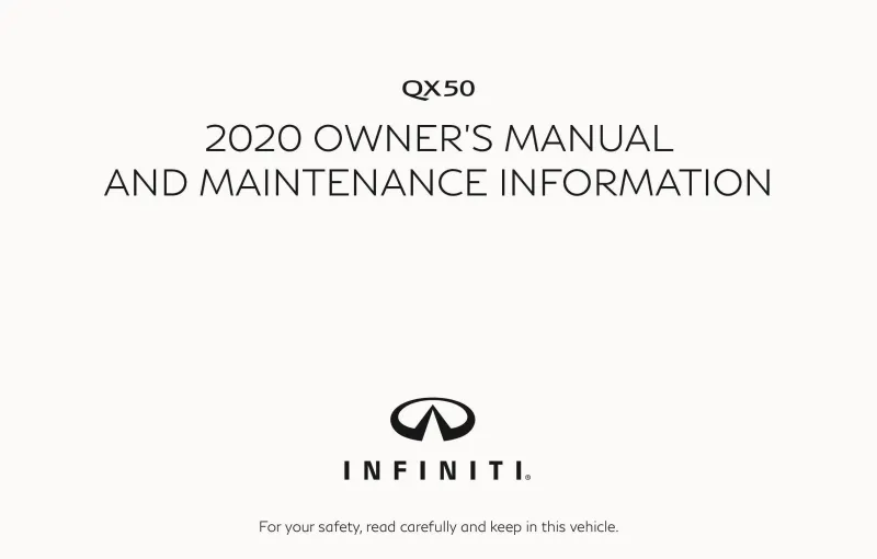 2020 Infiniti Qx50 owners manual