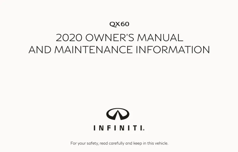 2020 Infiniti Qx60 owners manual