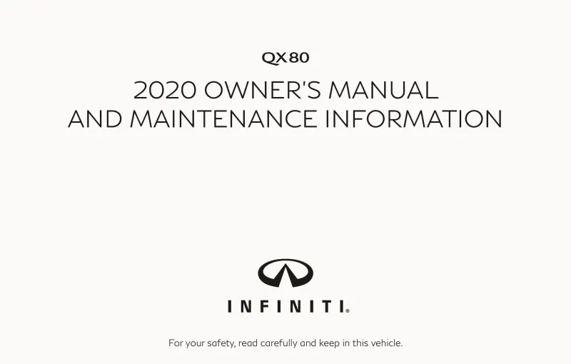 2020 Infiniti Qx80 owners manual