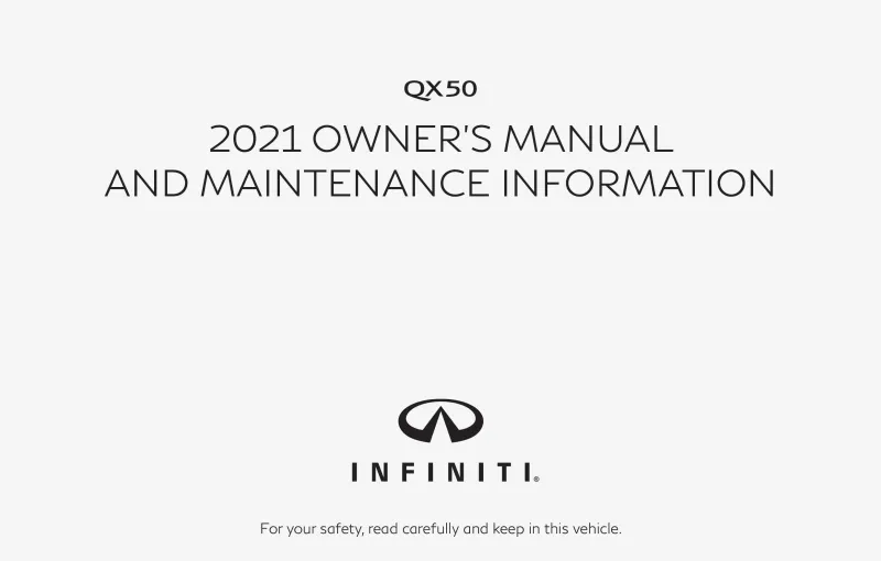 2021 Infiniti Qx50 owners manual
