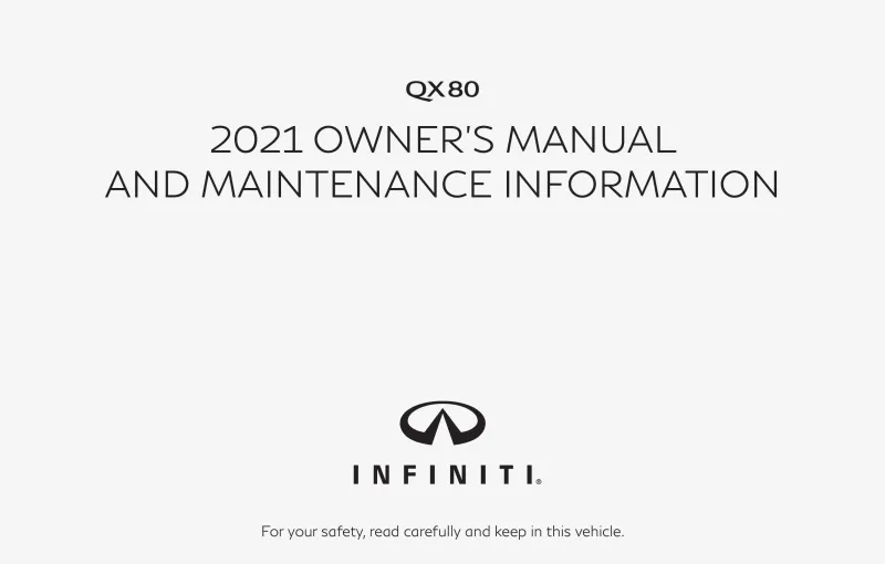 2021 Infiniti Qx80 owners manual