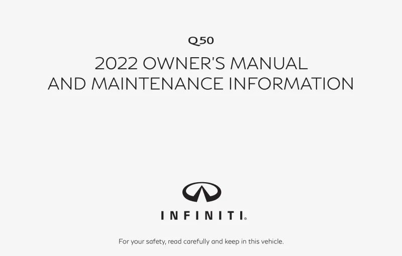 2022 Infiniti Q50 owners manual