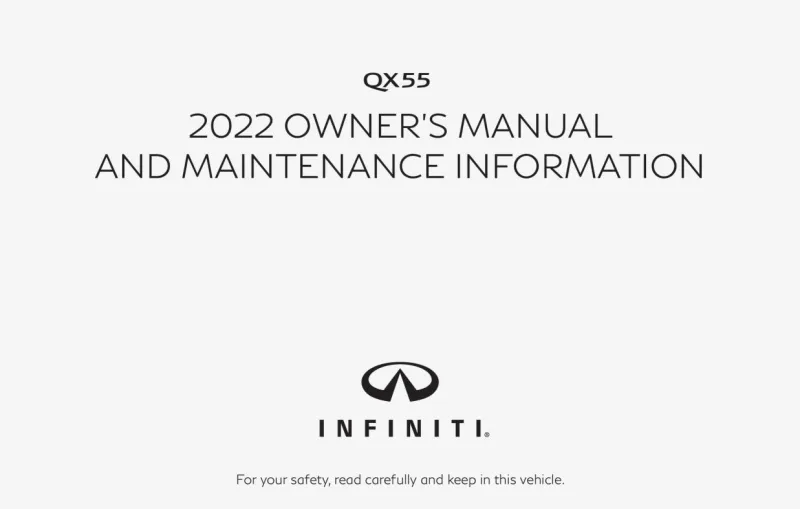 2022 Infiniti Qx55 owners manual