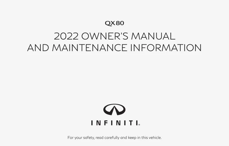 2022 Infiniti Qx80 owners manual