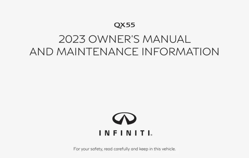 2023 Infiniti Qx55 owners manual