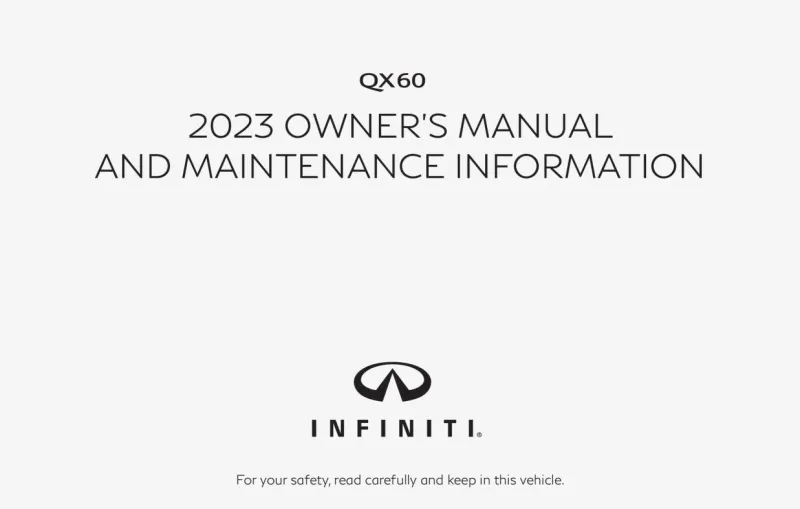 2023 Infiniti Qx60 owners manual