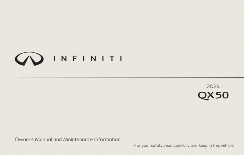 2024 Infiniti Qx50 owners manual