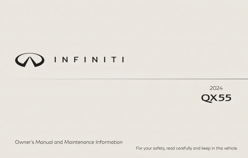 2024 Infiniti Qx55 owners manual