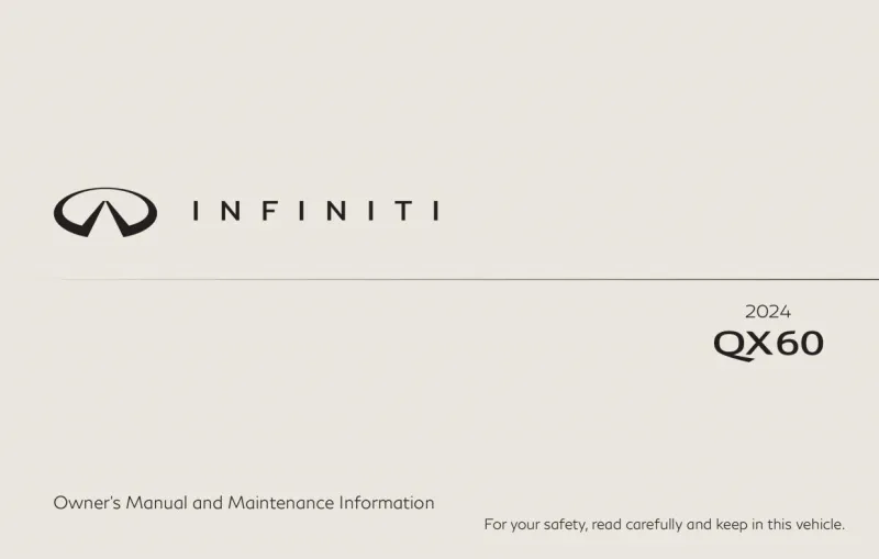 2024 Infiniti Qx60 owners manual free pdf