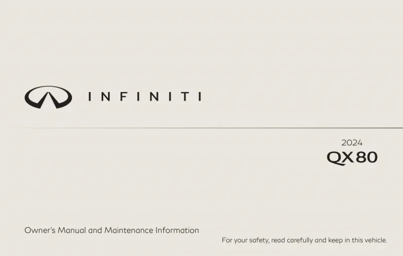 2024 Infiniti Qx80 owners manual