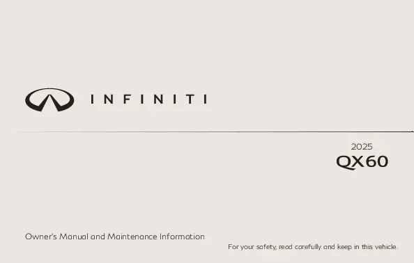 2025 Infiniti Qx60 owners manual