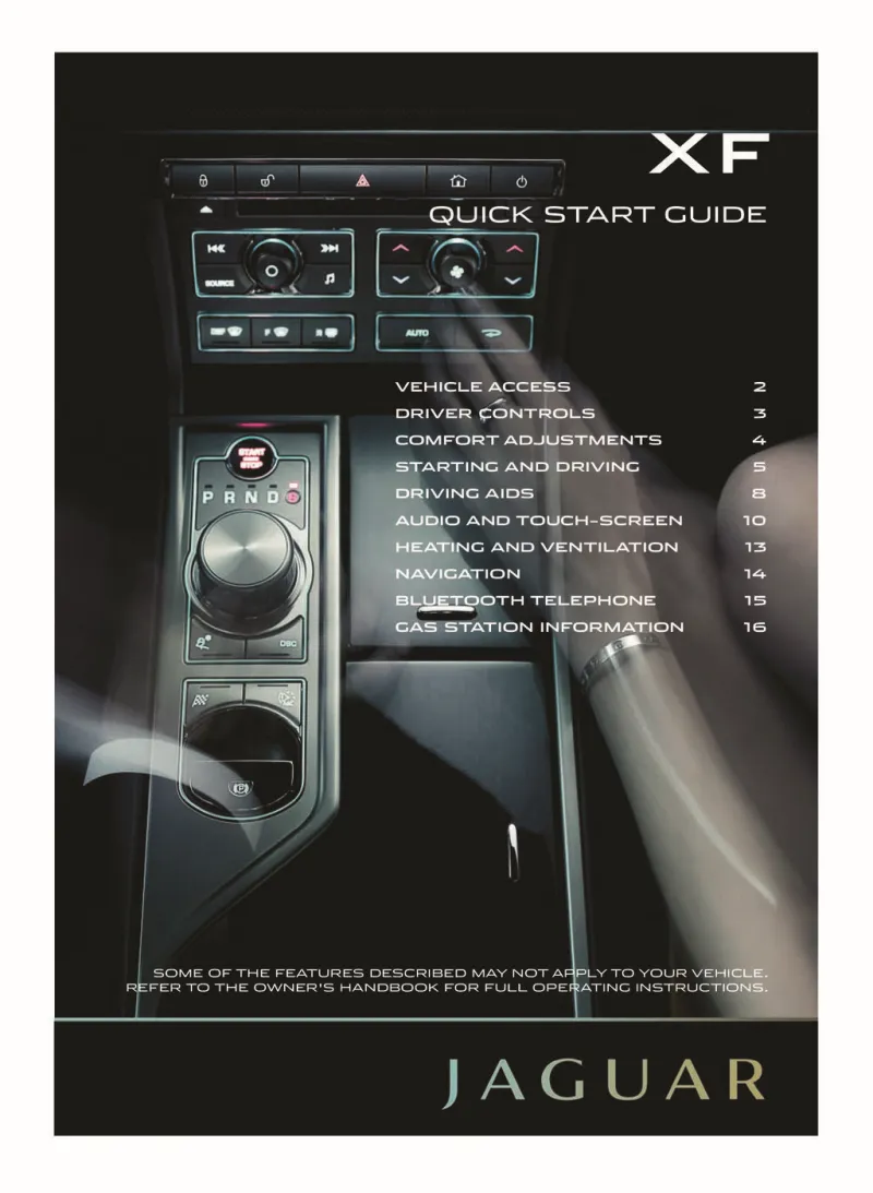 2011 Jaguar Xf owners manual