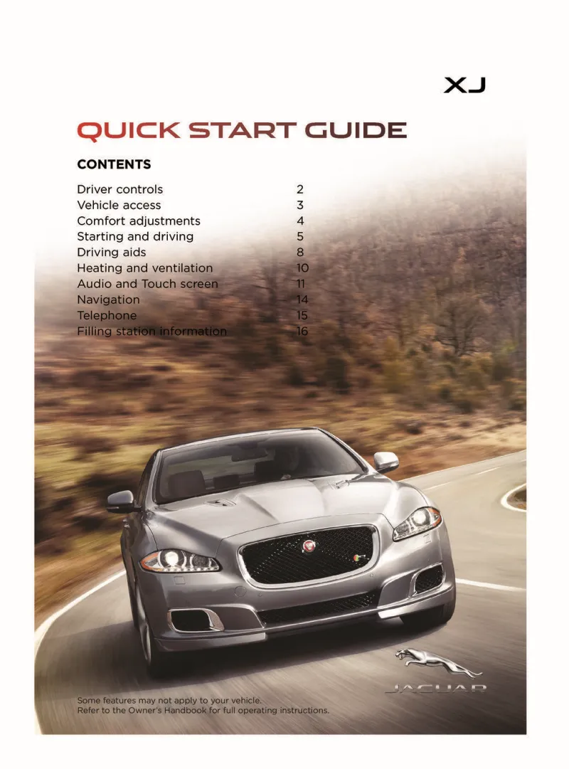 2015 Jaguar Xj owners manual