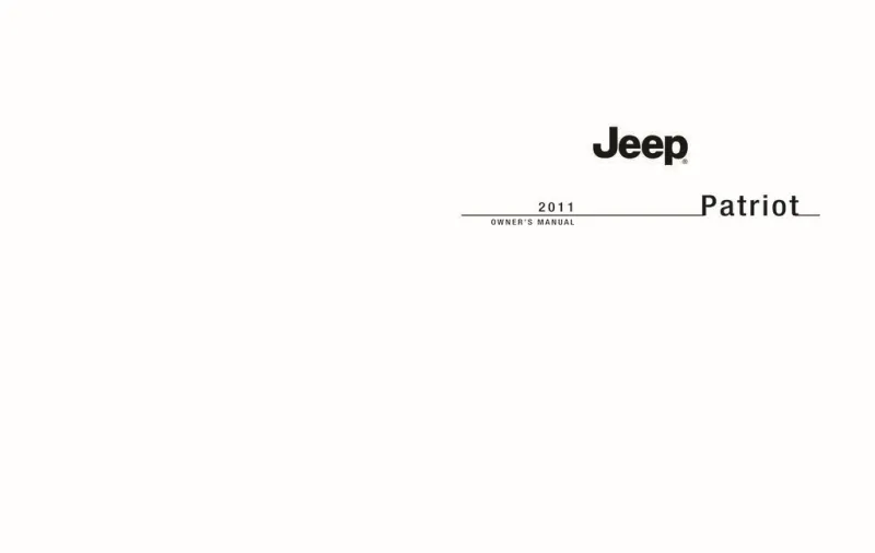 2011 Jeep Patriot owners manual
