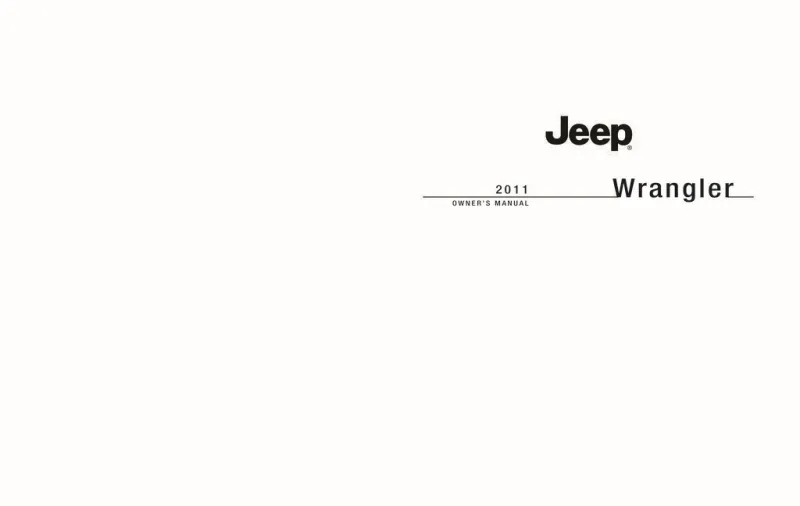 2011 Jeep Wrangler Unlimited owners manual