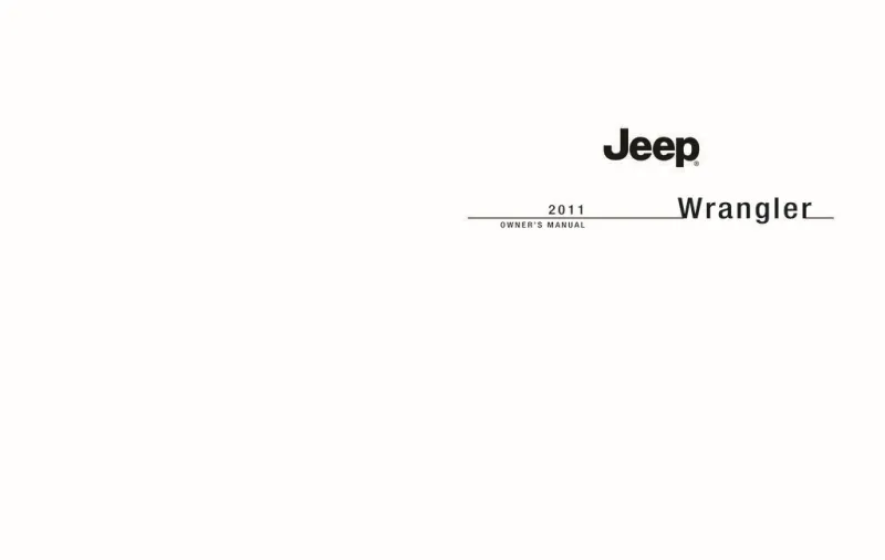 2011 Jeep Wrangler owners manual