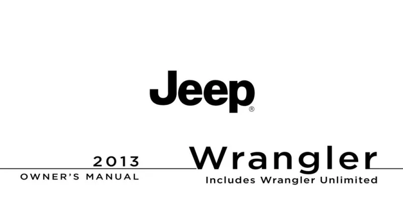 2013 Jeep Wrangler Unlimited owners manual