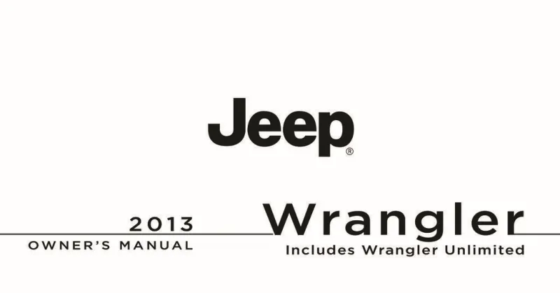 2013 Jeep Wrangler owners manual