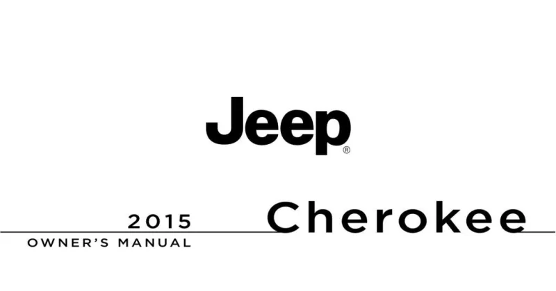 2015 Jeep Cherokee owners manual