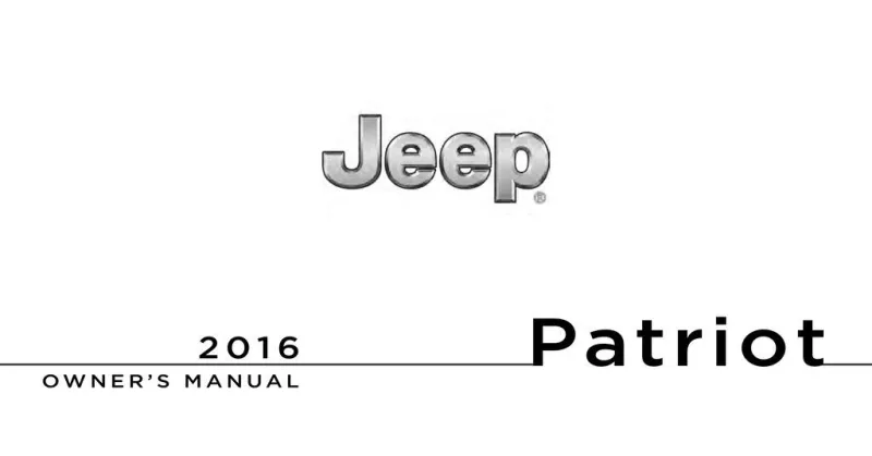 2016 Jeep Patriot owners manual