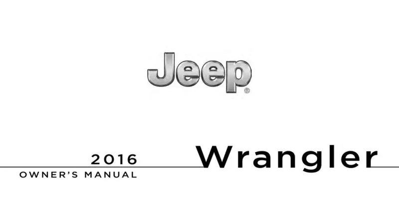 2016 Jeep Wrangler owners manual
