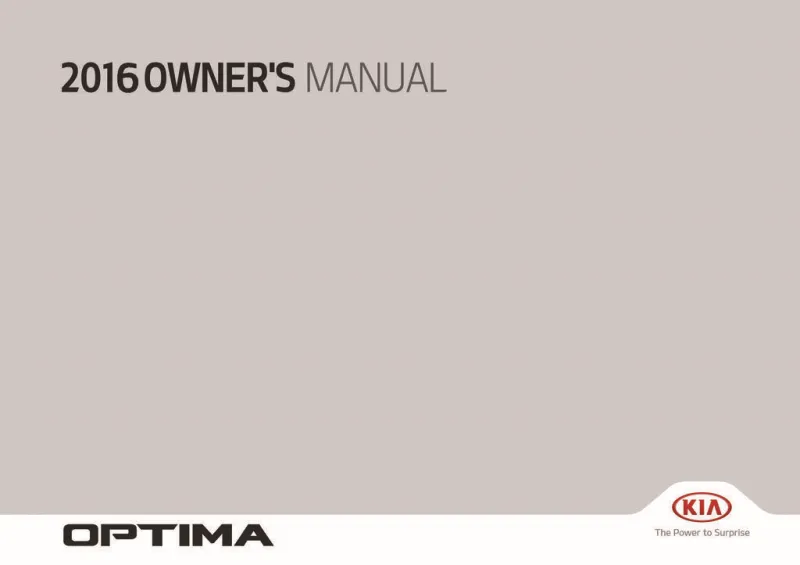 2016 Kia Optima owners manual