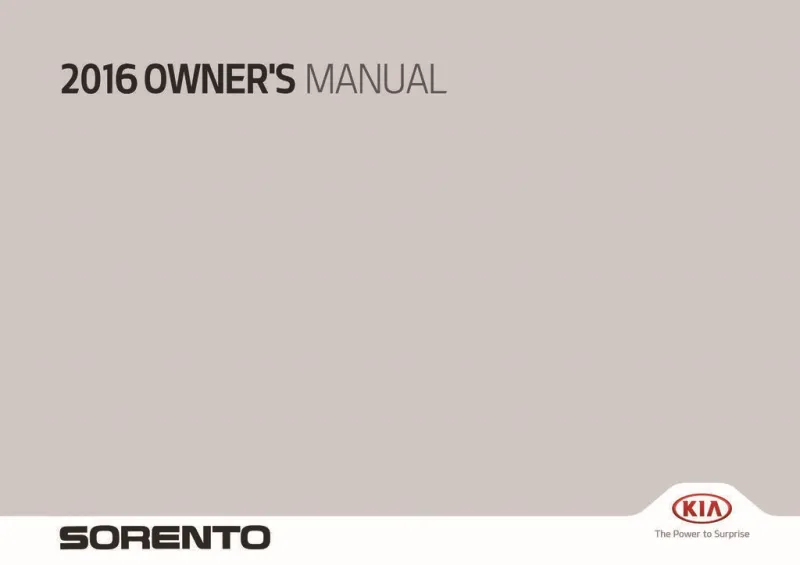 2016 Kia Sorento owners manual