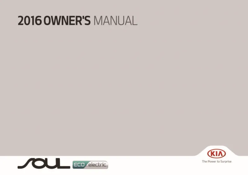 2016 Kia Soul Ev owners manual