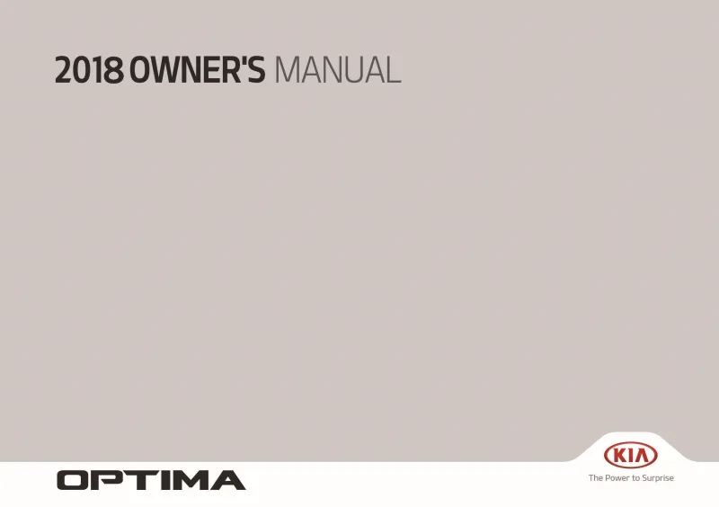 2018 Kia Optima owners manual