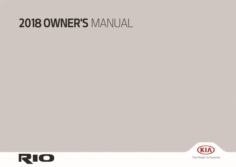 2018 Kia Rio owners manual