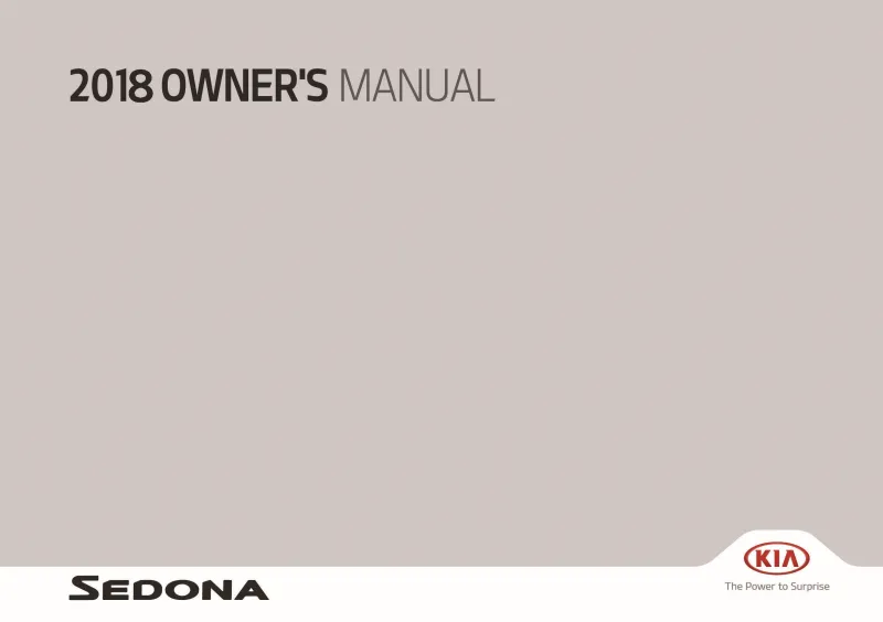 2018 Kia Sedona owners manual