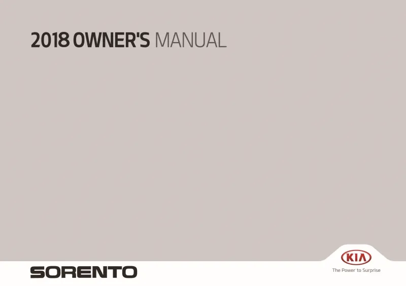 2018 Kia Sorento owners manual