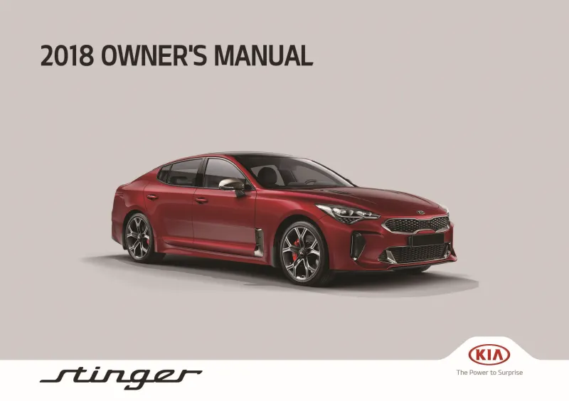 2018 Kia Stinger owners manual
