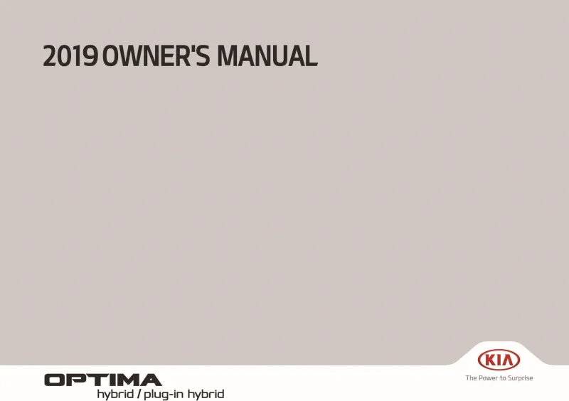 2019 Kia Optima Hybrid owners manual