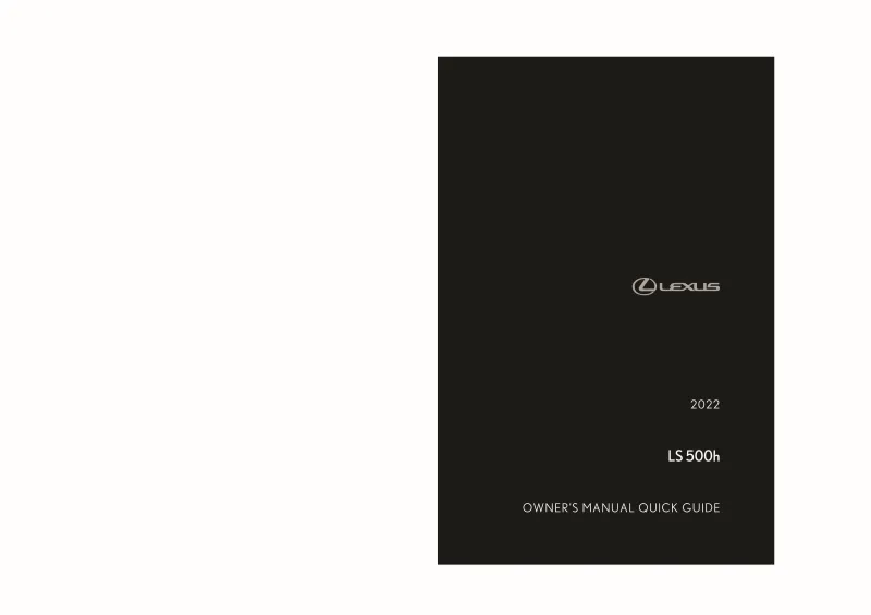 2022 Lexus Ls 500h owners manual