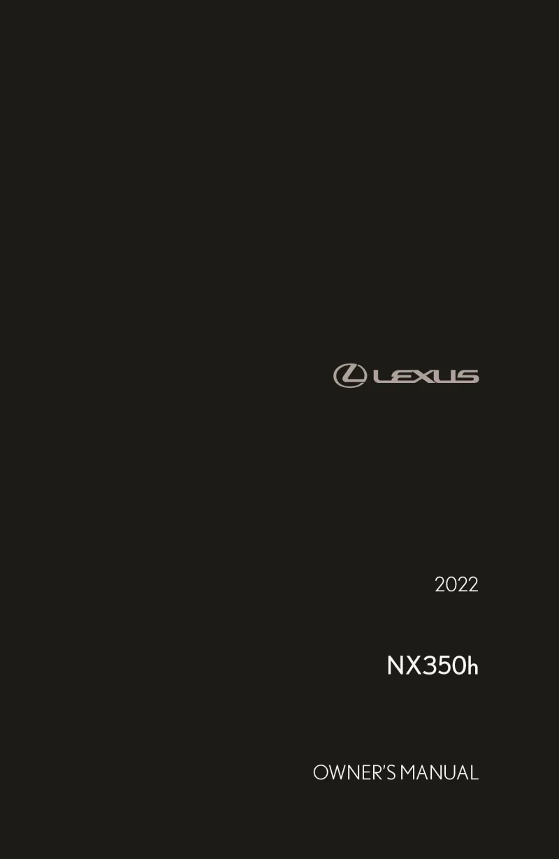 2022 Lexus Nx 300h owners manual