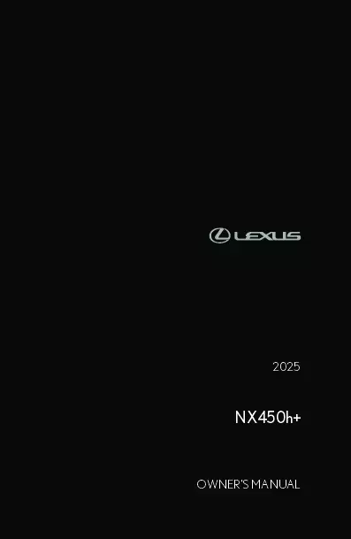 2025 Lexus Nx 450h owners manual