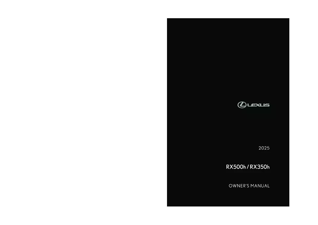 2025 Lexus RX owners manual