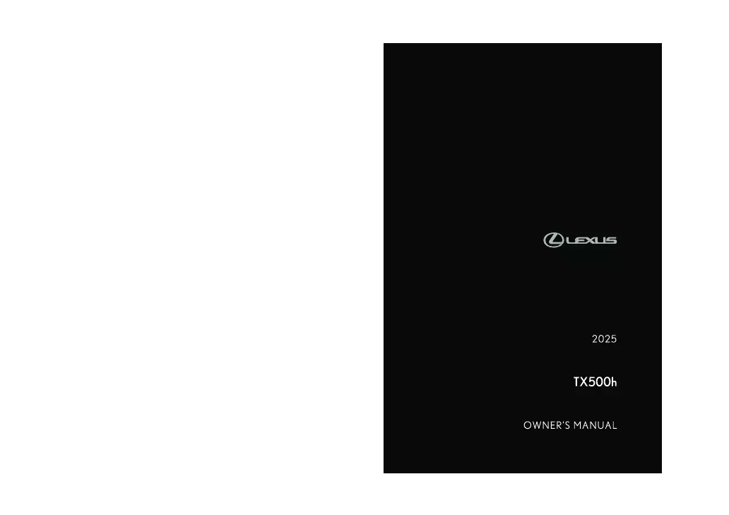 2025 Lexus Tx owners manual