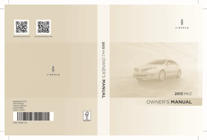 2013 Lincoln Mkz owners manual