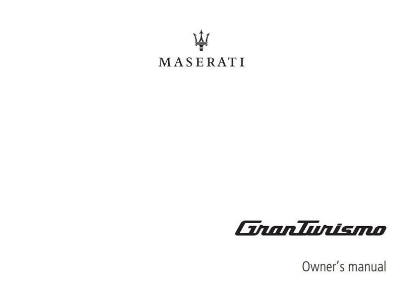 2019 Maserati Granturismo owners manual