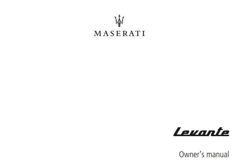 2019 Maserati Levante owners manual