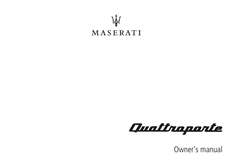2019 Maserati Quattroporte owners manual