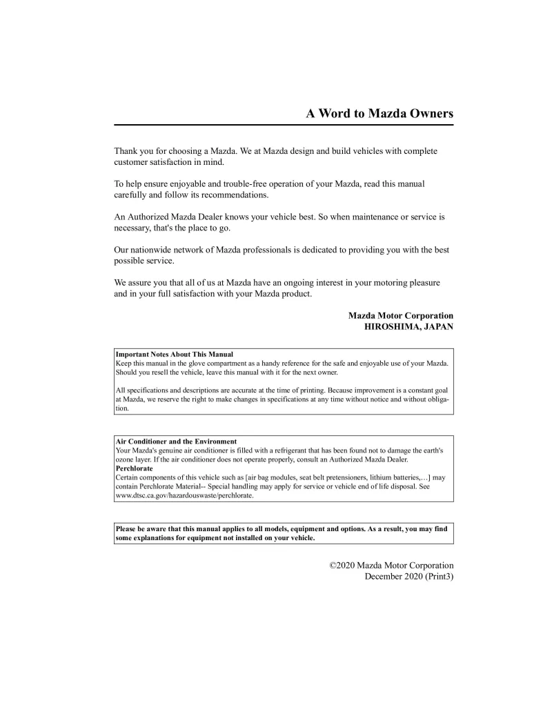 2021 Mazda Cx9 owners manual