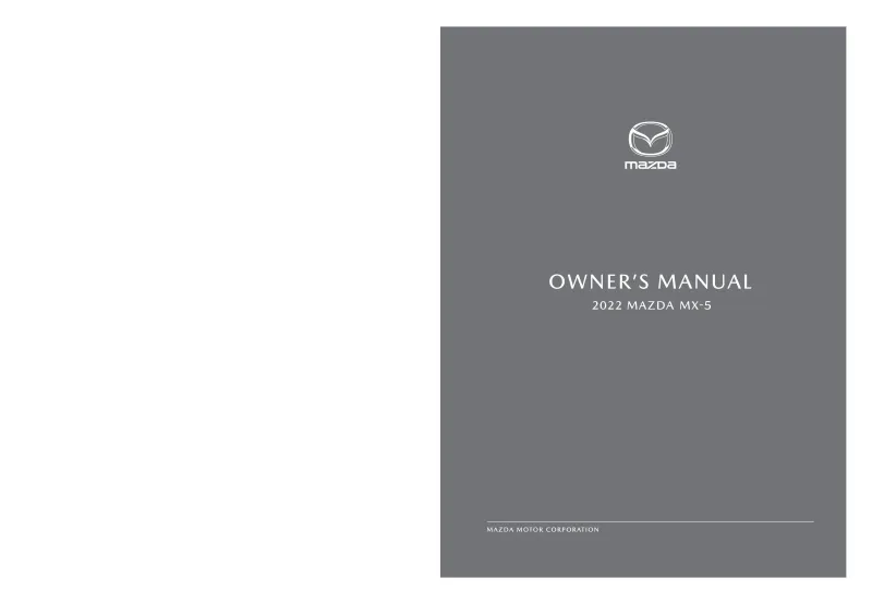 2022 Mazda Mx5 Miata owners manual