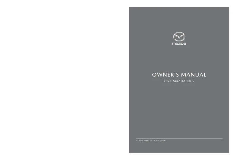 2023 Mazda Cx9 owners manual
