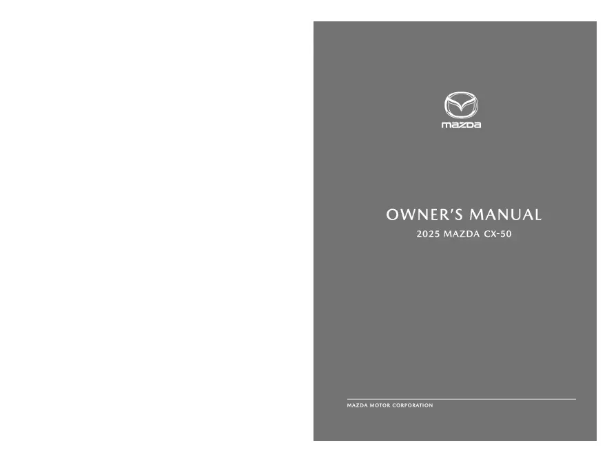 2025 Mazda CX 50 owners manual free pdf