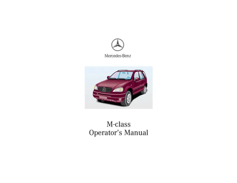 2000 Mercedes-Benz M Class owners manual